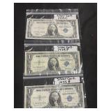 Lot of Silver Certificates Dollar Bills