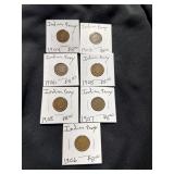 Lot of 7 Indian Head Cents