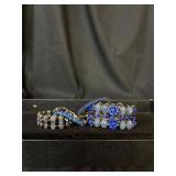 Lot of 4 blue rhinestone bracelets