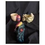 Shawnee, McCoy + vintage, mini planters birds