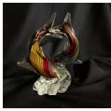 Hand blown rainbow, dolphin sculpture