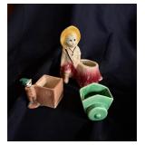 Lot of 3 mini planters elf, boy