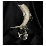 18ï¿½! Hand blown Murano dolphin sculpture