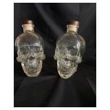 Lot of 2 Glass scull decanters