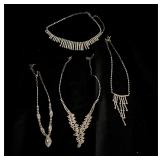 Lot of 4 gorgeous rhinestone necklaces