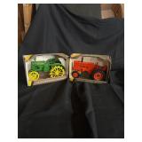 Lot of 2 mini John Deere diecast tractors