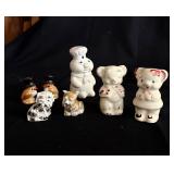 Lot of 4 salt and pepper shakers all vintage