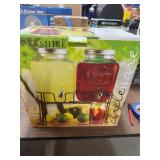 Dual Gallon Drink Dispenser with Rack