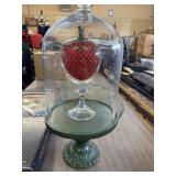 Blown glass apple in display
