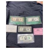 Silver Certificates and Green $2 Bill