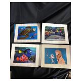 5 Disney Lithographs Lion King, Finding Nemo