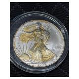 2000 Gold Embelished Silver American Eagle.999