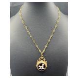 Antique necklace and squirrel pendant