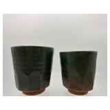 Mid century studio art pottery cups