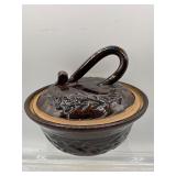 Japanese studio pottery covered bowl