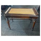 Vintage wooden cane top bench