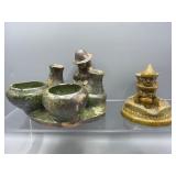 Vintage figure pottery statues