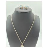 18.3 g Sterling silver necklace and earrings