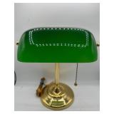 Bankers desk Lamp with green shade