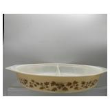 Pyrex Golden Acorn divided dish