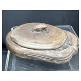 Lidded stone ink well covered trinket dish