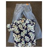 Vintage Levi's jeans and Hawaiian shirt