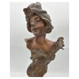 Art Nouveau Julien Causse Cigale bronze bust