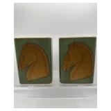 Vintage horse head bookends