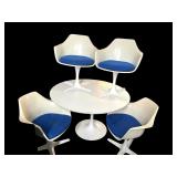 Mid-century Burke armed tulip chairs and table