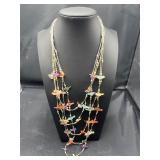 Vintage Multi strand bird fetish necklace