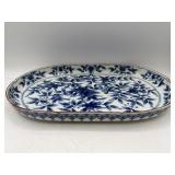 Japanese Arita blue and white oval platter