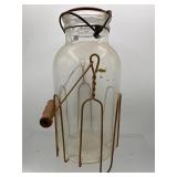 Vintage canning jar in wire carrier