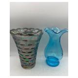 Iridescent federal glass vase & more