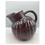 Ruby red glass pitcher