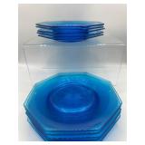 Vintage blue glass plates
