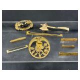Antique brooches and bar pins some gold filled