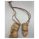 Pottery pieces on rope