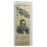 1860 Abraham Lincoln presidential campaign ribbon