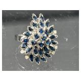 18k white gold sapphire and diamond ring