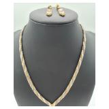 30 g Sterling silver herringbone necklace earring