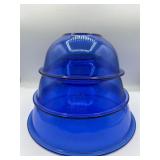 Vintage Cobalt blue mixing bowls