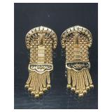 Antique 14k gold buckle earrings  14.7g