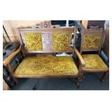 Victorian Eastlake settee and chair
