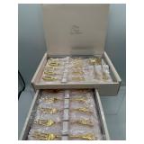 Gold plated stainless heart spoon & fork set