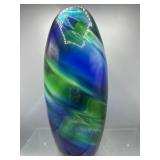 Art glass swirl vase