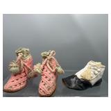 Antique Victorian leather baby shoe & more