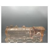 Vintage pink depression candy train holder