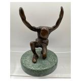 Bronze on marble base figure