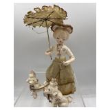 Vintage poodle spaghetti lace figurine