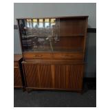 Mid-century hutch W/ sliding tambour doors